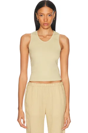 ENZA COSTA Cotton Rib Scoop Tank Top in