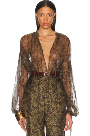 Saint Laurent Tie Neck Blouse in