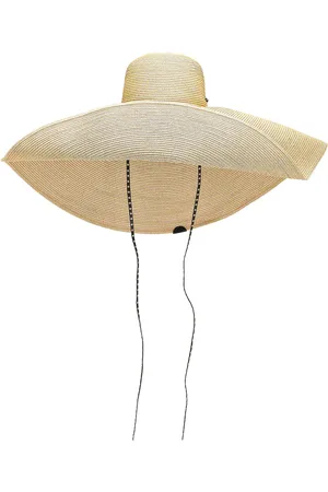 Alaïa Large Straw Sun Hat With Leather Straps in