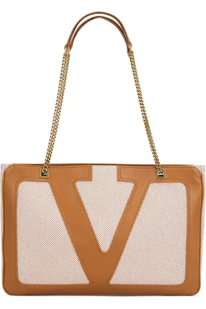 VALENTINO GARAVANI Viva Superstar Medium Tote Bag in Naturale Tobacco & Spice