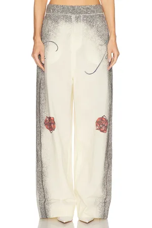 Jean Paul Gaultier Tattoo Tailored Pant in Ecru Black & Red