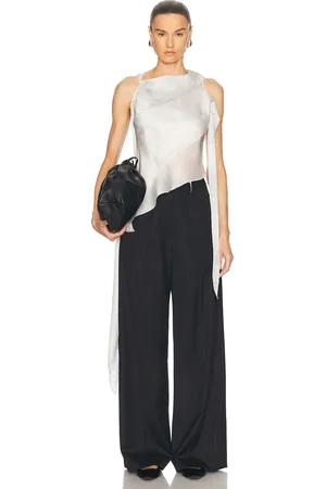 Grace Silk Satin Chiffon Bias Scarf Top in
