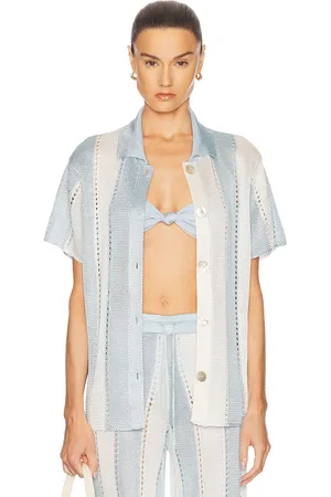 Calle Del Mar Cabana Stripe Short Sleeve Shirt in