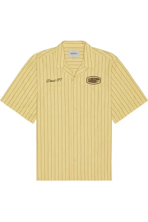 Carhartt Hendry Shirt in Seaton Stripe Straw & Liberica