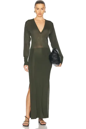 Ami V Neck Midi Dress in