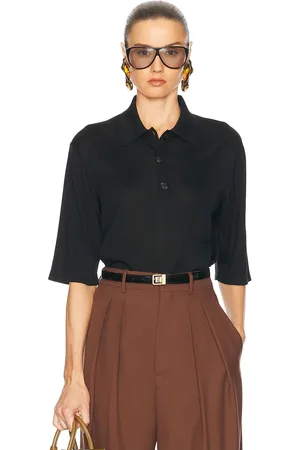 Saint Laurent Short Sleeve Polo Top in