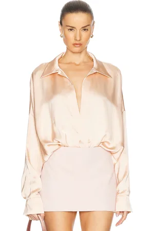 Norma Kamali Super Oversized Boyfriend Shirt Bodysuit in