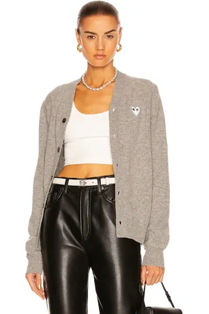 Comme des Garçons White Heart Cardigan in