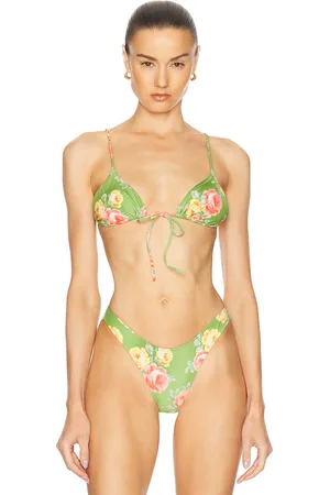 Heavy Manners Triangle Front Tie Bikini Top in