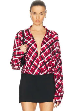 Norma Kamali Super Oversized Boyfriend Shirt Bodysuit in