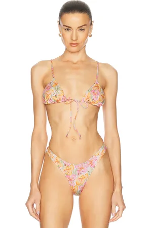 Heavy Manners Triangle Front Tie Bikini Top in Its in