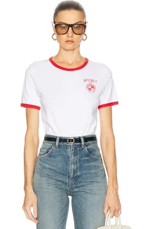 Sporty & Rich Beverly Hills Crest Soft Ringer Tee in