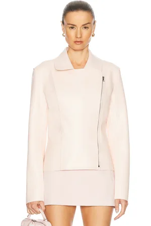 Norma Kamali Gang Waist Vegan Leather Jacket in