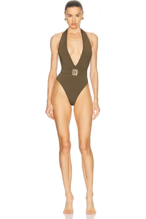 Balmain Belted One Piece Swimsuit in