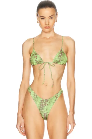 Heavy Manners Triangle Front Tie Bikini Top in