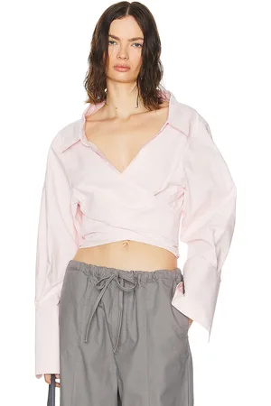 Helsa Poplin Wrap Shirt in