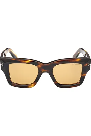 Tom Ford Ilias Sunglasses in Shiny Honey Striped Brown & Amber
