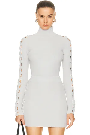 Alaïa Long Sleeve Turtleneck Top in