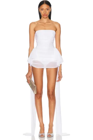 Norma Kamali Strapless Bill Pickleball Bow Dress in
