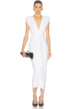 ALEXANDRE VAUTHIER Ruched Midi Dress in