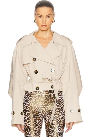 ALEXANDRE VAUTHIER Taffeta Short Trench Coat in