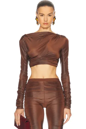 Rick Owens Jade Long Sleeve Crop Top in