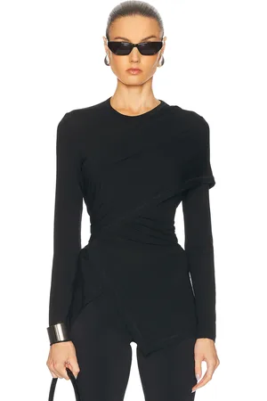 Helmut Lang Draped Long Sleeve Top in