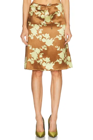 VERSACE Silk Midi Skirt in