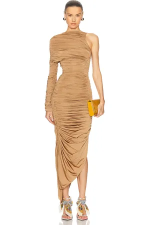 MUGLER One Shoulder Mesh Dress in