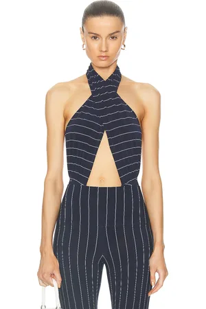 Norma Kamali Cross Halter Bodysuit in