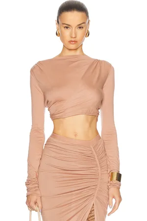Rick Owens Jade Long Sleeve Crop Top in