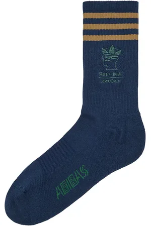 adidas X Brain Dead Tube Socks in Collegiate Navy Brown Desert & Amazon Green