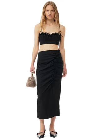 Ganni Drapey Melange Midi Skirt in Size 12 Women