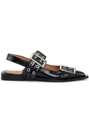 Ganni Feminine Buckle Ballerinas Shoes in Responsible Size 4 Polyester Women