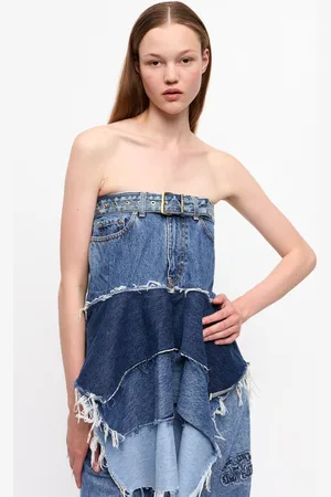 Ganni Reworked Denim Top in Denim Size Large Organic Cotton Women