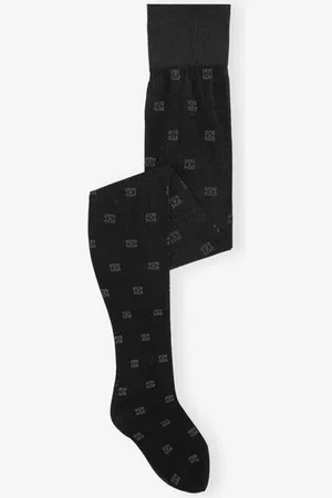 Ganni Glitter Butterfly Lace Tights in Size Large Elastane/Polyester/Polyamide Women