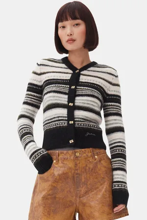 Ganni Stripe Cardigan in Size 2XS Alpaca/Elastane/Merino Wool Women