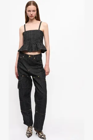 Ganni Textured Jeans in Size 28 Organic Cotton Women
