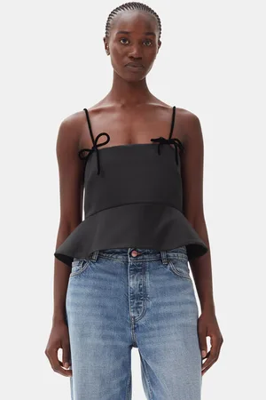 Ganni Duchesse Satin Top in Size 12 Polyester Women