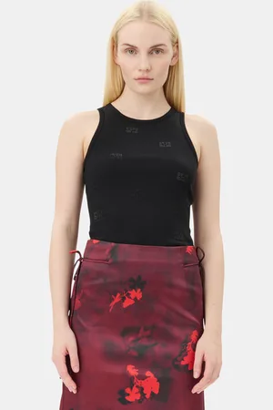 Ganni Rhinestone Butterfly Tank Top in Size Medium Women