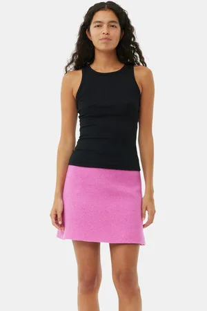 Ganni Soft Cotton Rib Tank Top in Size Large Women