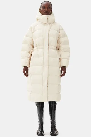Ganni White Tech Puffer Coat in Size 4XL Polyester Women