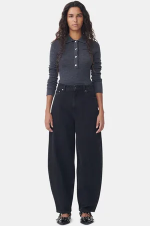 Ganni Stary Jeans in /Black Size 25W/32L Organic Cotton Women
