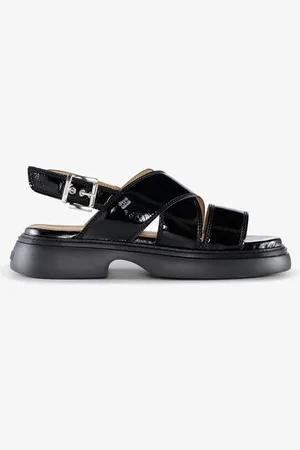 Ganni Cross Strap Sandals in Responsible Size 8 Women