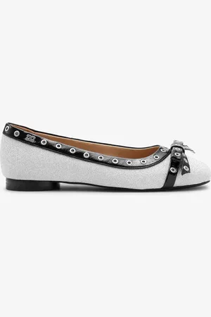 Ganni Glitter Eyelet Bow Ballerinas Shoes in Responsible Size 3 Women