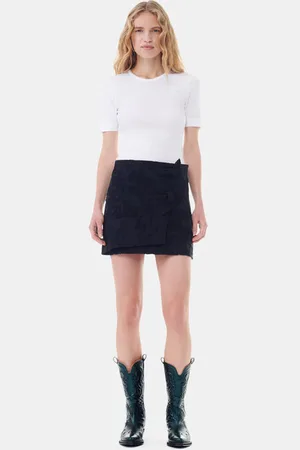 Ganni Boucle Jacquard Suiting Mini Skirt in Size 14 Women