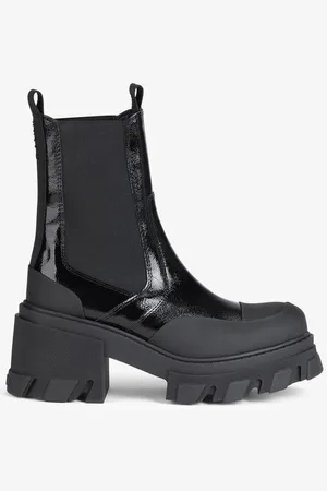 Ganni Cleated Heeled Mid Chelsea Boots in Size 6 Women