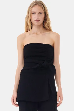 Ganni Viscose Stretch Strapless Top in Size 16 Women