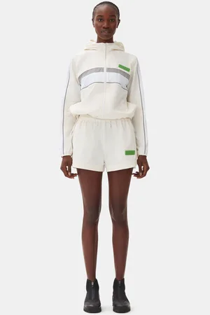 Ganni Stretch Shell Shorts in Egret Size 40 Women