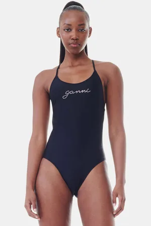 Ganni Recycled Tie String Swimsuit in Size 12 Women